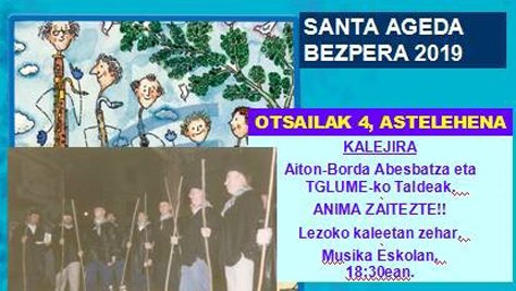 Santa Ageda bezperako kalejira, otsailaren 4an
