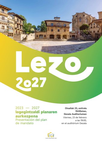 Lezoko 2023-2027 Legegintzaldi Planaren aurkezpena, otsailaren 23an  