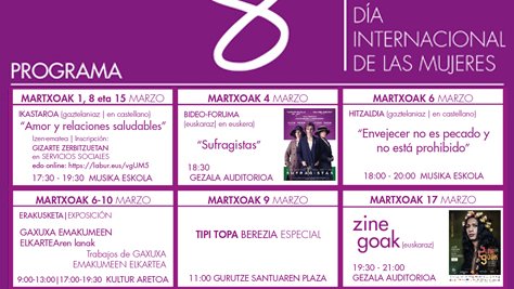 Martxoak 8 programa