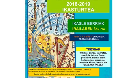 Musika Eskolan izen-ematea, irailaren 7ra arte