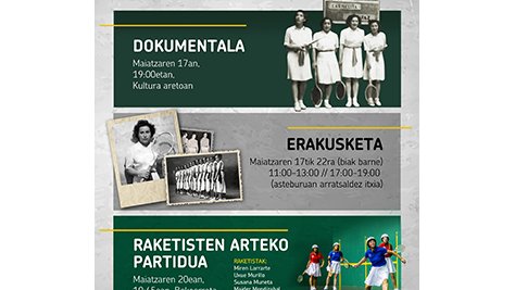 Emakume Raketistak: lehen eta orain. Egitarau kartela