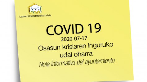 COVID 19 oharra-nota