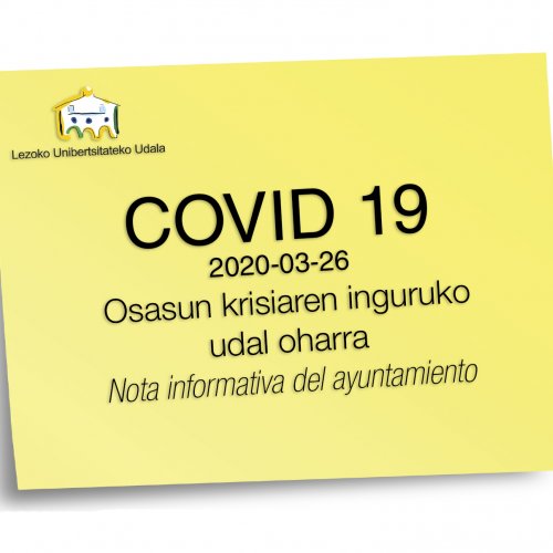 COVID 19 oharra-nota