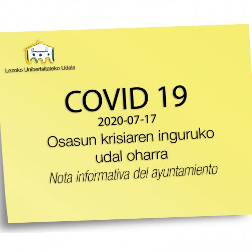 COVID 19 oharra-nota