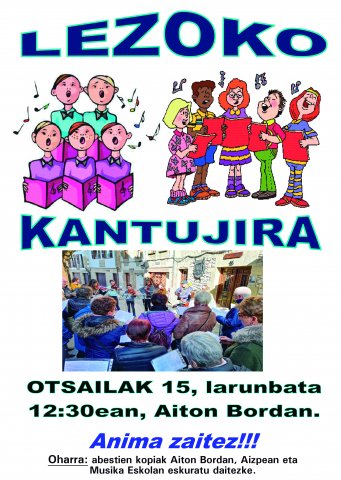 Kantujira saioa, larunbatean, otsailaren 15ean