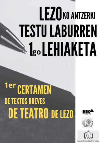 18 dramaturgo aurkeztu dira Lezoko 1go Antzerki Testu Laburren lehiaketara