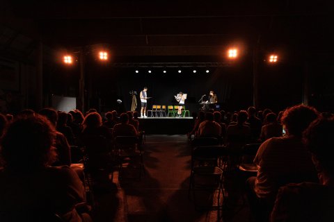 Xabier Paya, brillante campeón del primer partido del Certamen de Textos Breves de Teatro de Lezo  