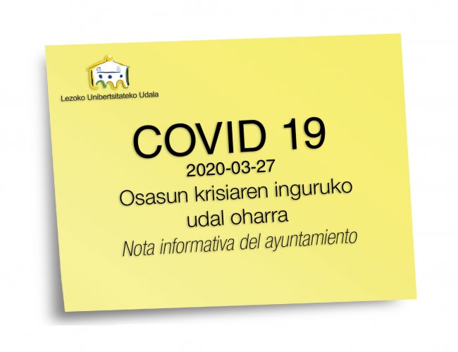 COVID 19 oharra-nota